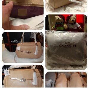 NWT Coach Madison Madeline Lizard Emb Leather Handbag Shoulder Bag 26325 Tan